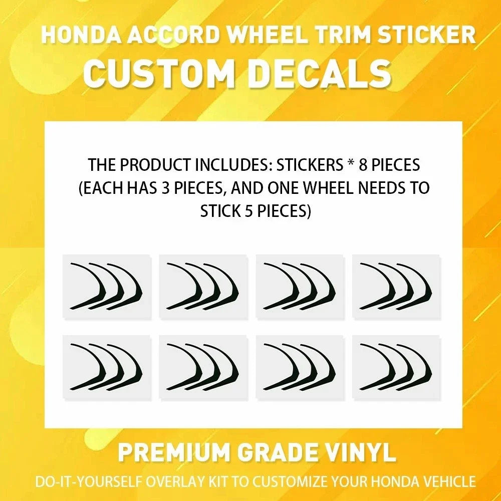Set of 2 Chrome Blackout Wheel Overlays for Honda Accord (2018–2022)