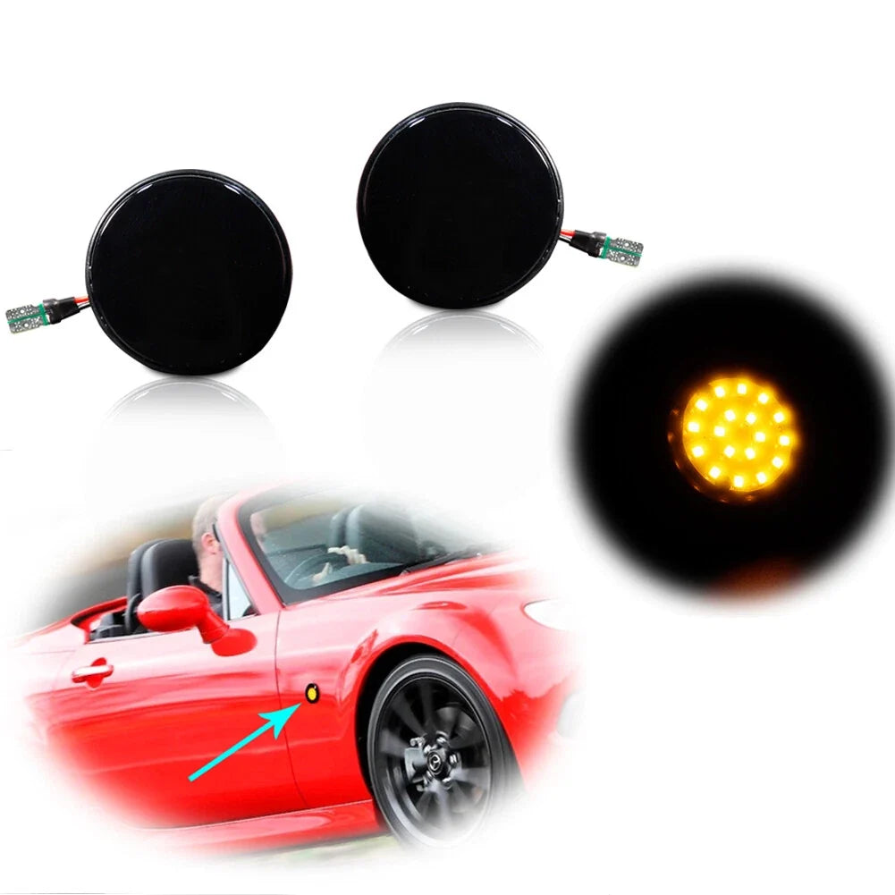 2X Amber LED Side Marker Turn Signal Lights for Mazda MX-5