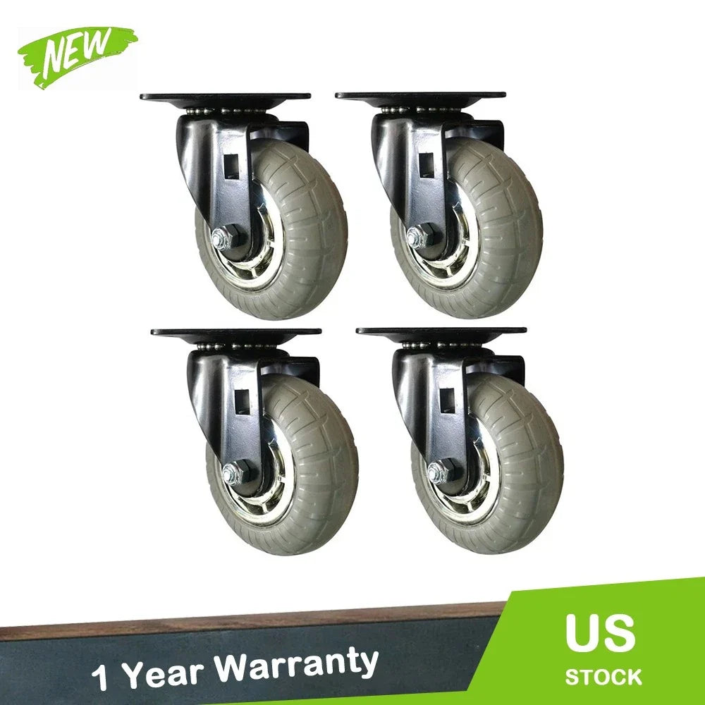 Set of 4 Heavy Duty 4-Inch Fixed Wheel Casters