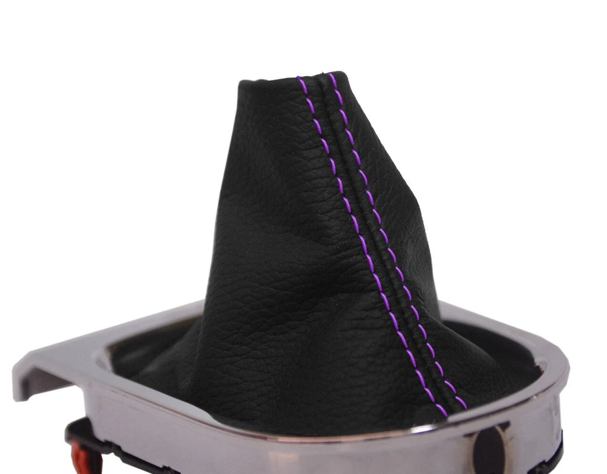 Manual Shift Boot Leather for Ford Mustang (2015–2020) Purple Stitch