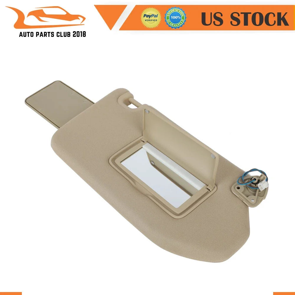 Right Passenger Side Tan Sun Visor with Lamp for Infiniti JX35 (2013)