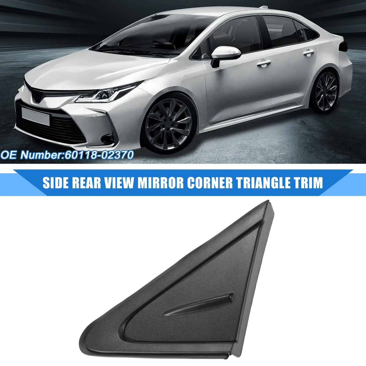 Left Side Rear View Mirror Corner Triangle Trim for Toyota Corolla (2020–2021)