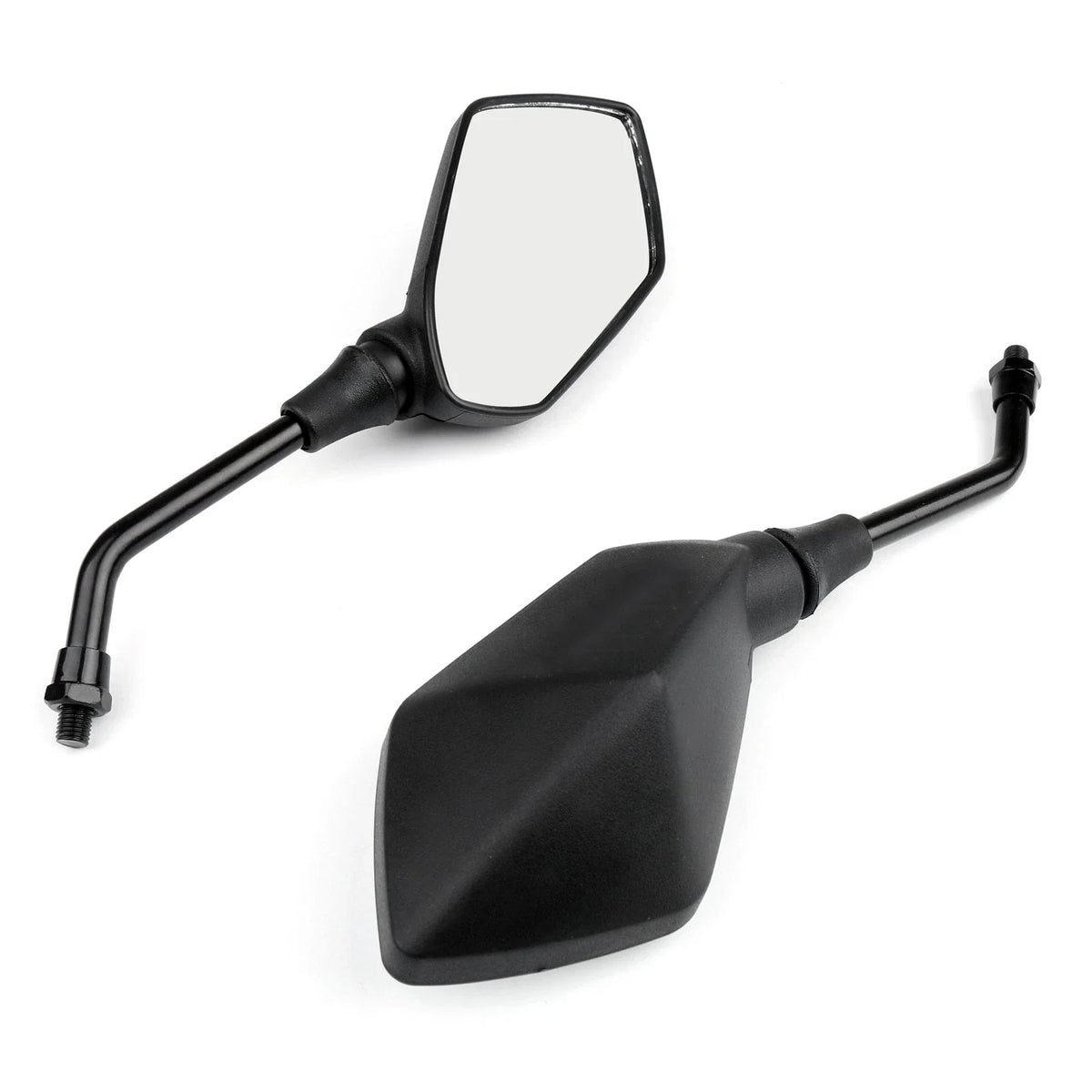 10mm Black Side Mirrors for Rear View on Honda Suzuki Kawasaki
