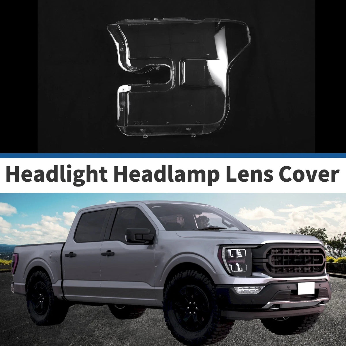 Headlight Lens Cover for Ford F-150 (2015–2017) PC Clear