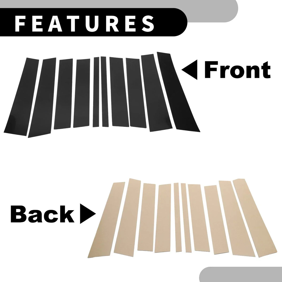 Pillar Window Trim Covers Set of 10 for Mercedes Benz GL-Class 2008-2012