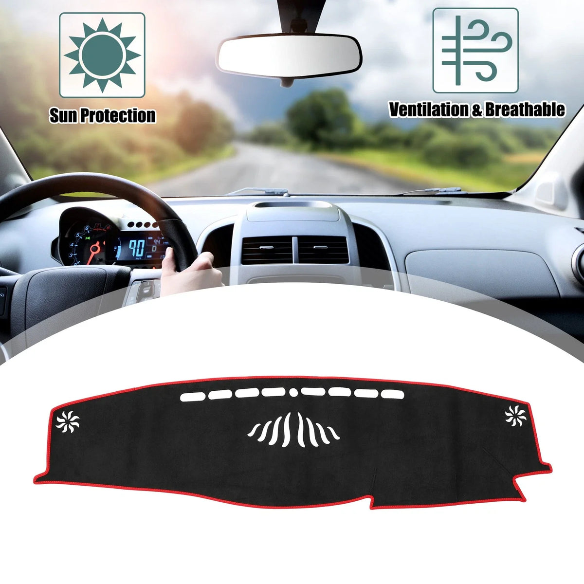 Dashboard Cover for Toyota Crown 14th 210 Series (2012–2018) Suede Silicone
