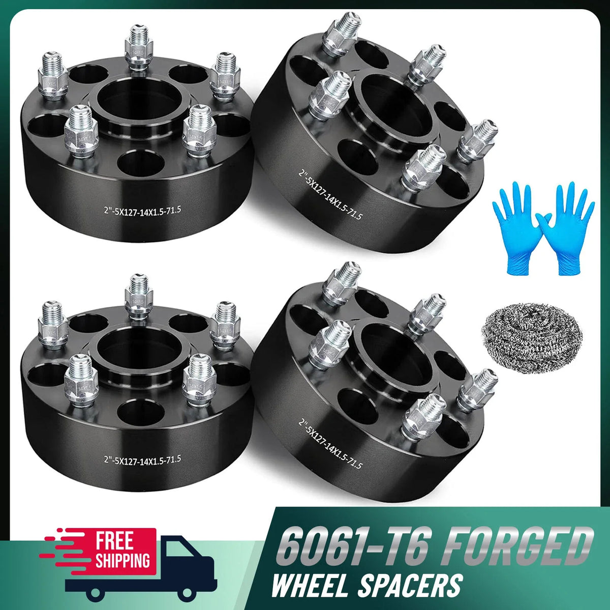 Wheel Spacers Hubcentric 2" for Dodge Durango Jeep Gladiator (M14x1.5) (4Pcs)
