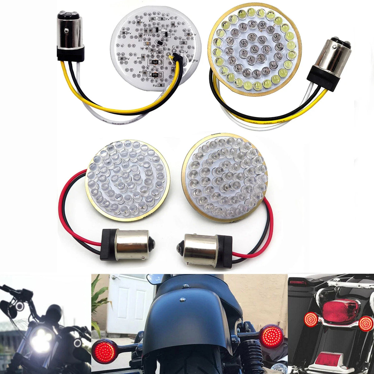 LED Turn Signal Light Inserts 2X (1156 & 1157) for Harley Davidson