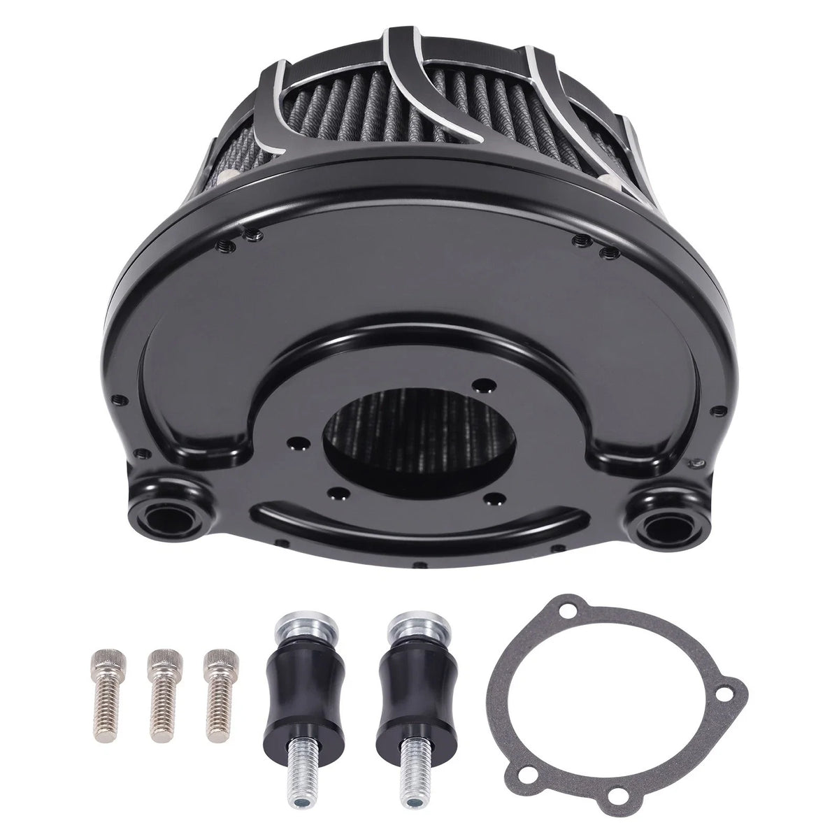 Turbine Air Filter Kit for Harley Dyna 2000-2017 - Black Element