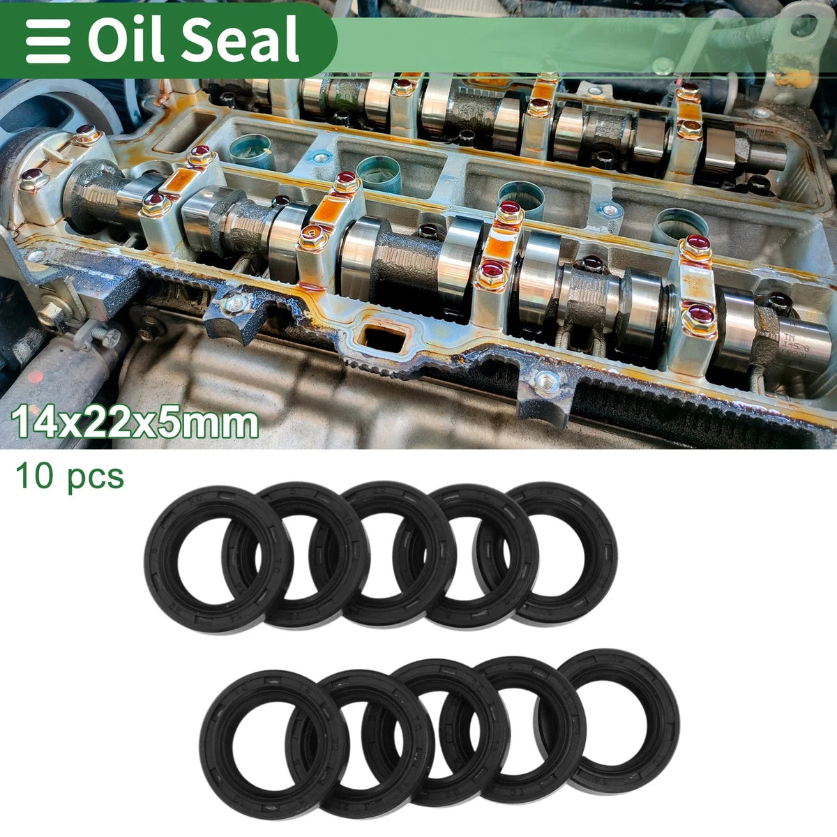 Oil Seal for Various Models (14x22x5mm, NBR Rubber, High Pressure)