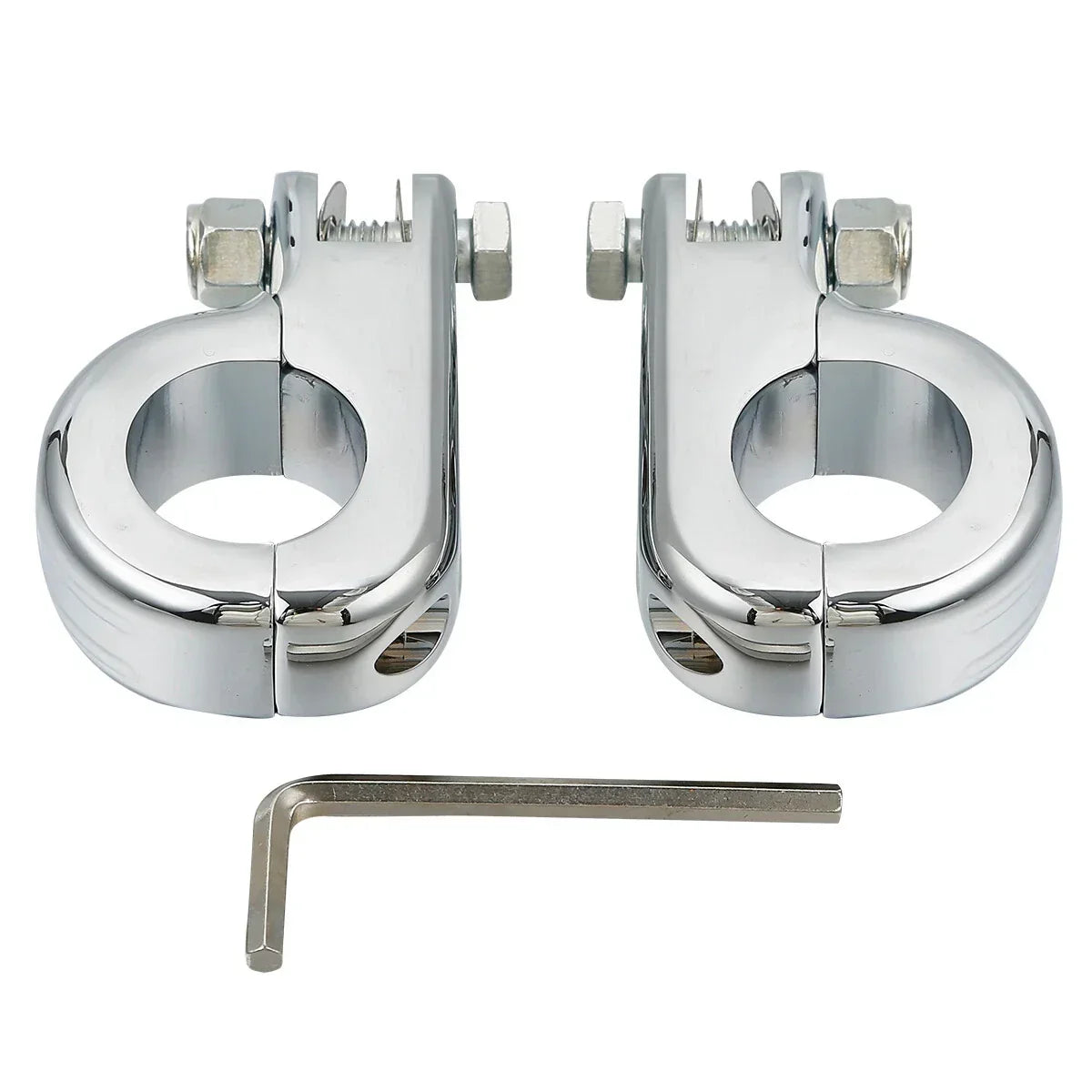 1.25" Foot Pegs Mounting Kit for Harley Engine Guard Bars - Chrome