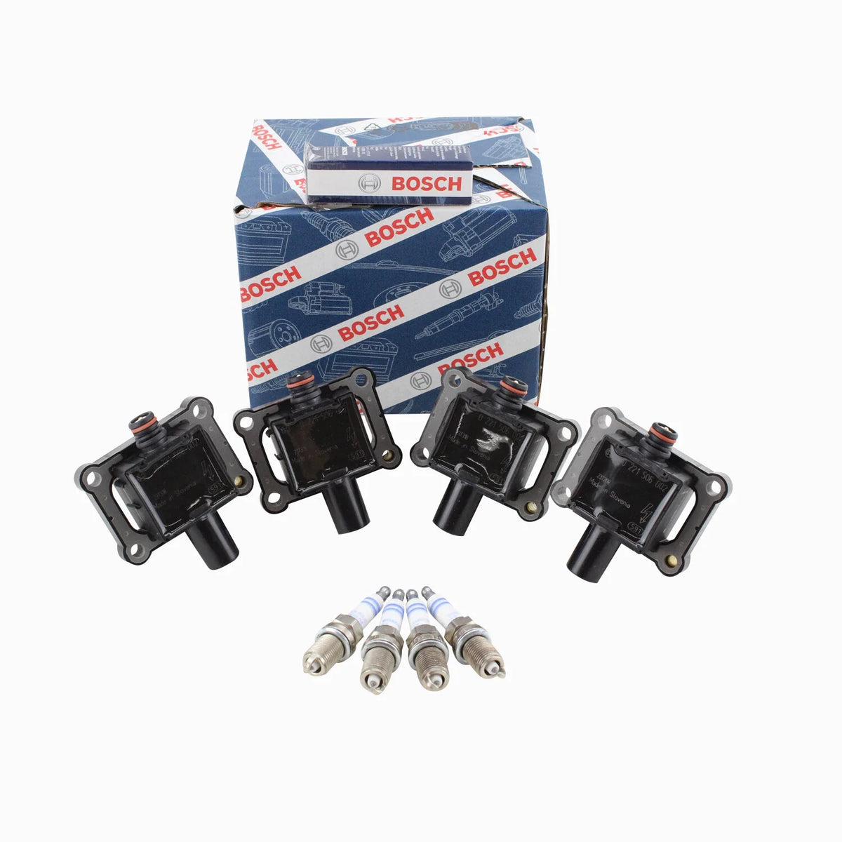 Ignition Coil Set with 4 Iridium Spark Plugs for Mercedes R170 1998-2005