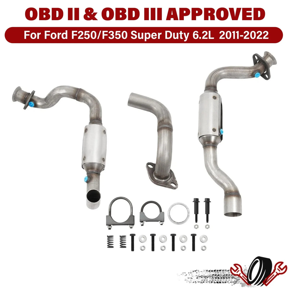 Set of 2 Catalytic Converters for Ford F-250 F-350 Super Duty (2011–2022)