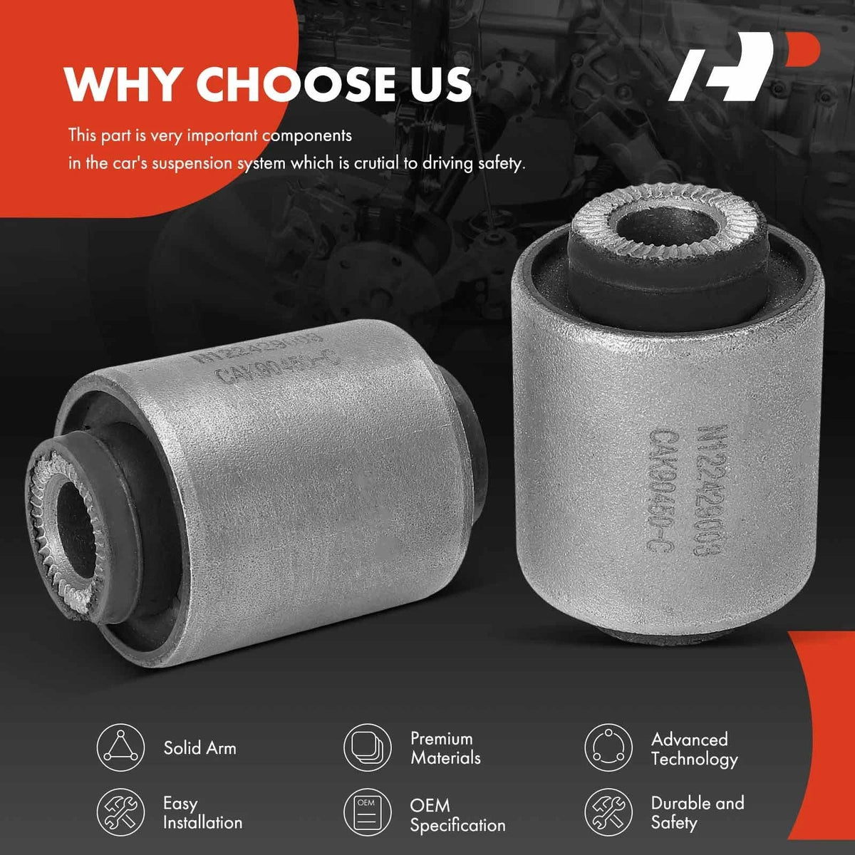 Front Control Arm Bushing Pair - 2X for Kia Sportage 2011–2015