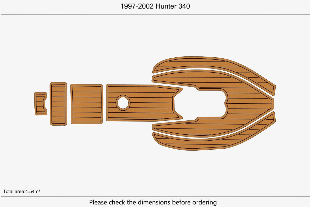 EVA Foam Faux Teak Deck Flooring Cockpit Pads for Hunter 340 (1997–2002)