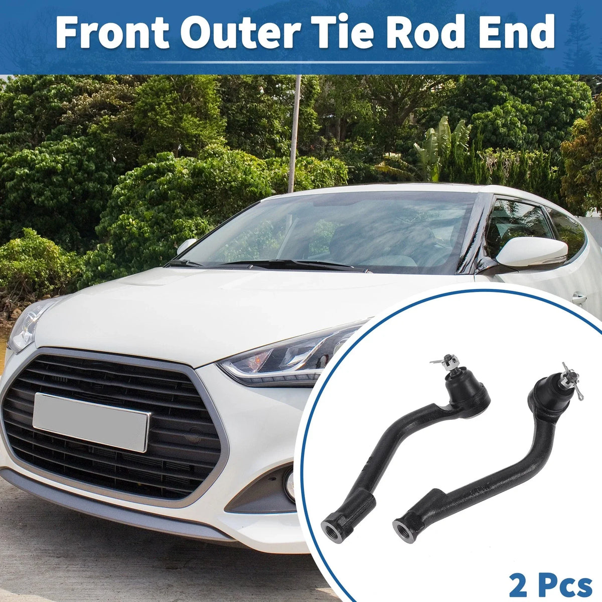 2X Front Outer Tie Rod Ends for Kia Sorento (2014–2015) & Hyundai Santa Fe (2014–2015)