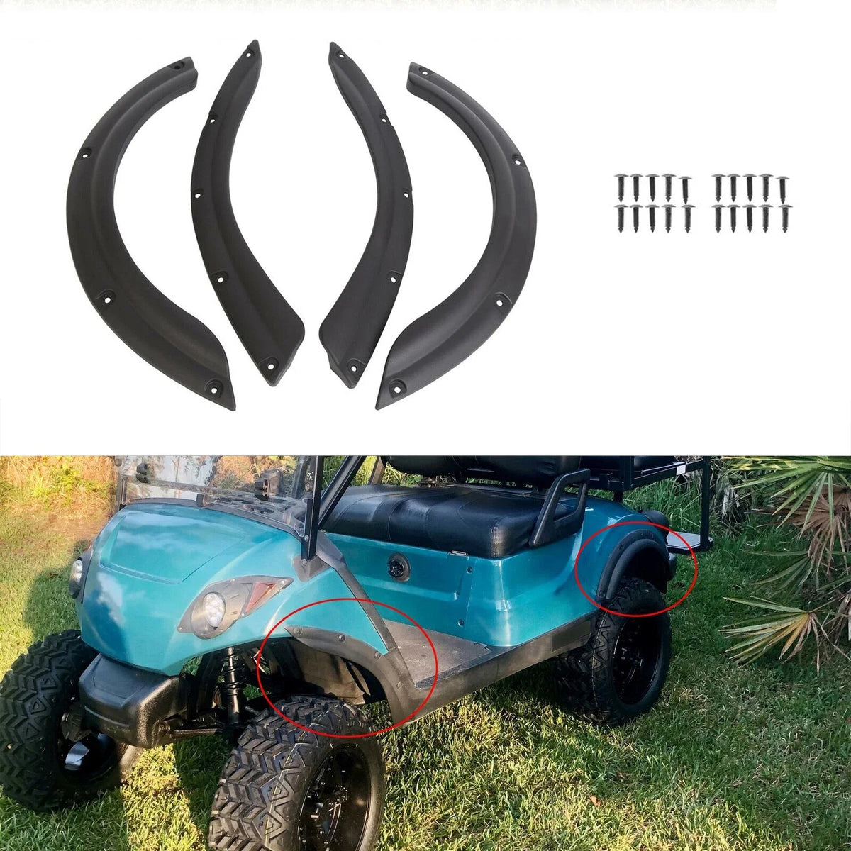 Fender Flares for Yamaha G29 Drive 2007-2016 Front and Rear with Screws