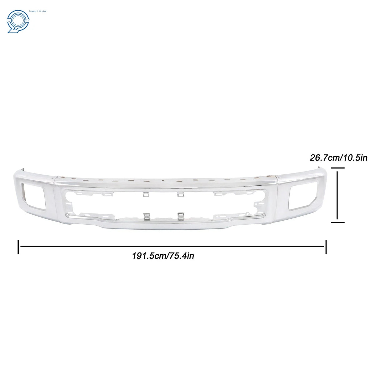 Fog Light Hole Chrome Front Bumper for Ford F-150 2015-2017