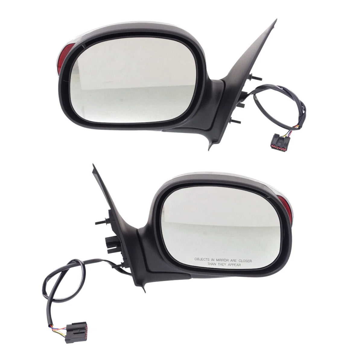 Chrome Cap Mirror Set with Turn Signal Light for Ford F-150 2000-2001