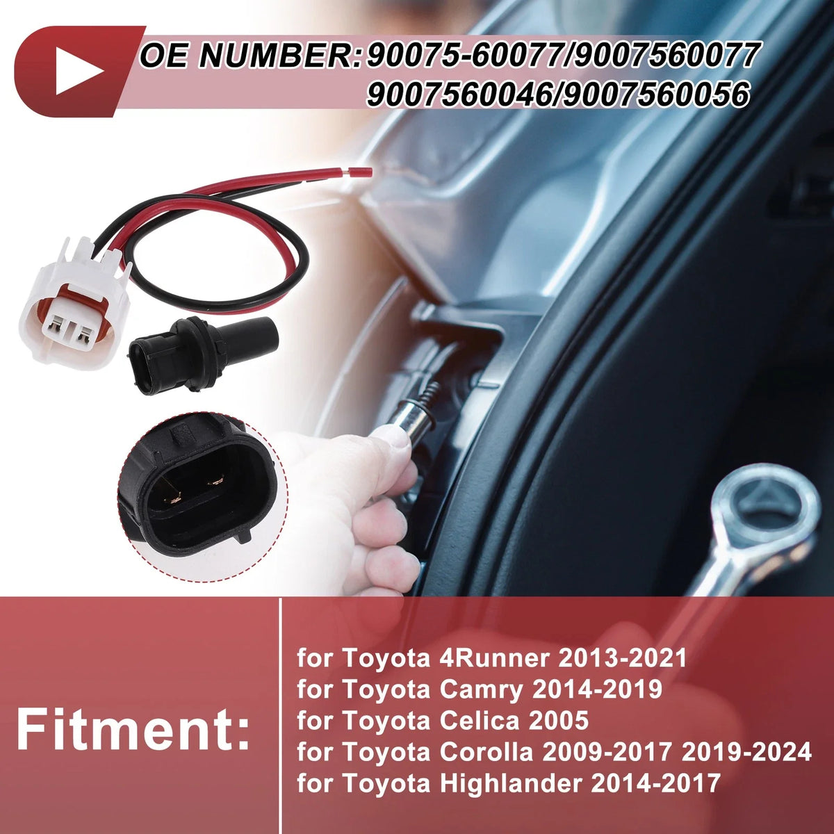 Headlight Side Marker Lamp Socket Wiring Harness for Toyota 4Runner (2013–2021)
