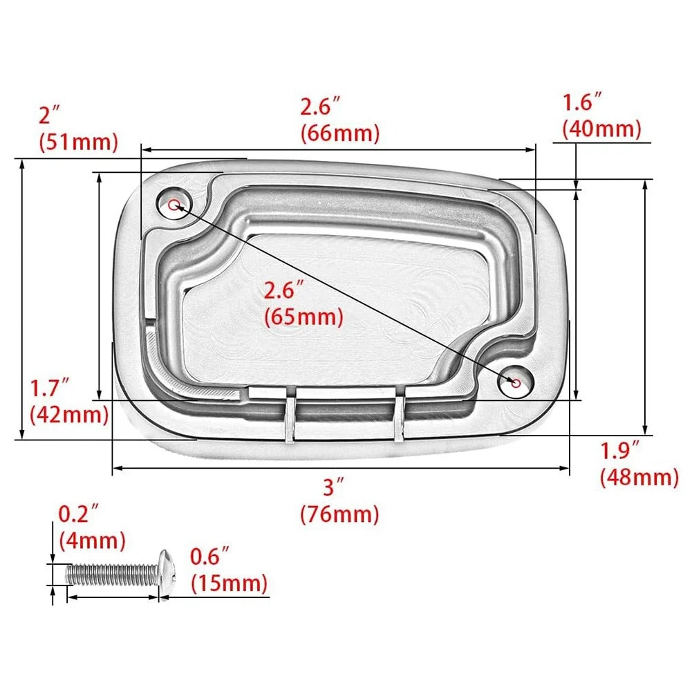 Brake Cylinder Reservoir Cover Cap for Harley Touring Road King Road Glide (Fits 2014–2023)