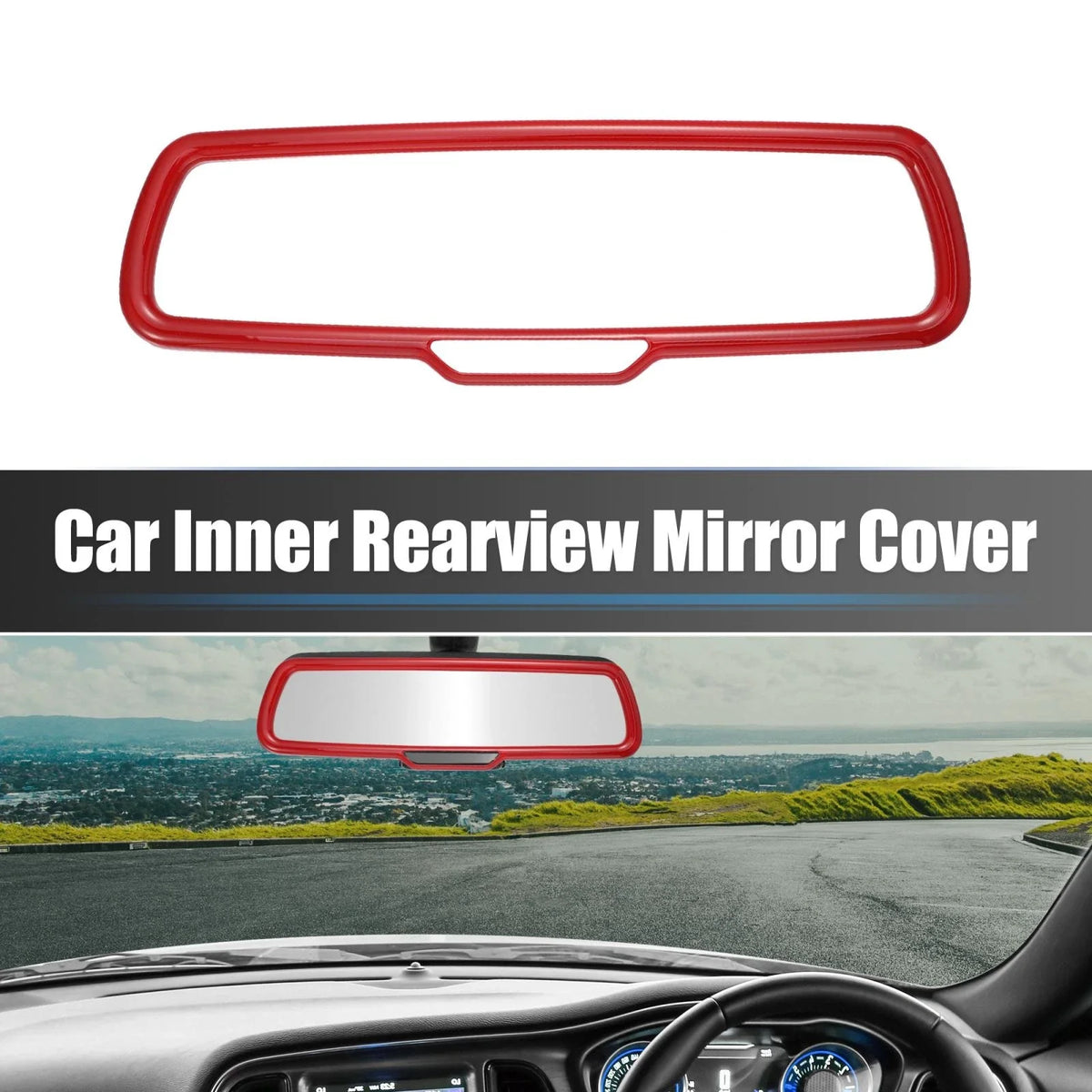Set of 2 Rearview Mirror Cover Trims ABS Red for Dodge Challenger (2015–2020)