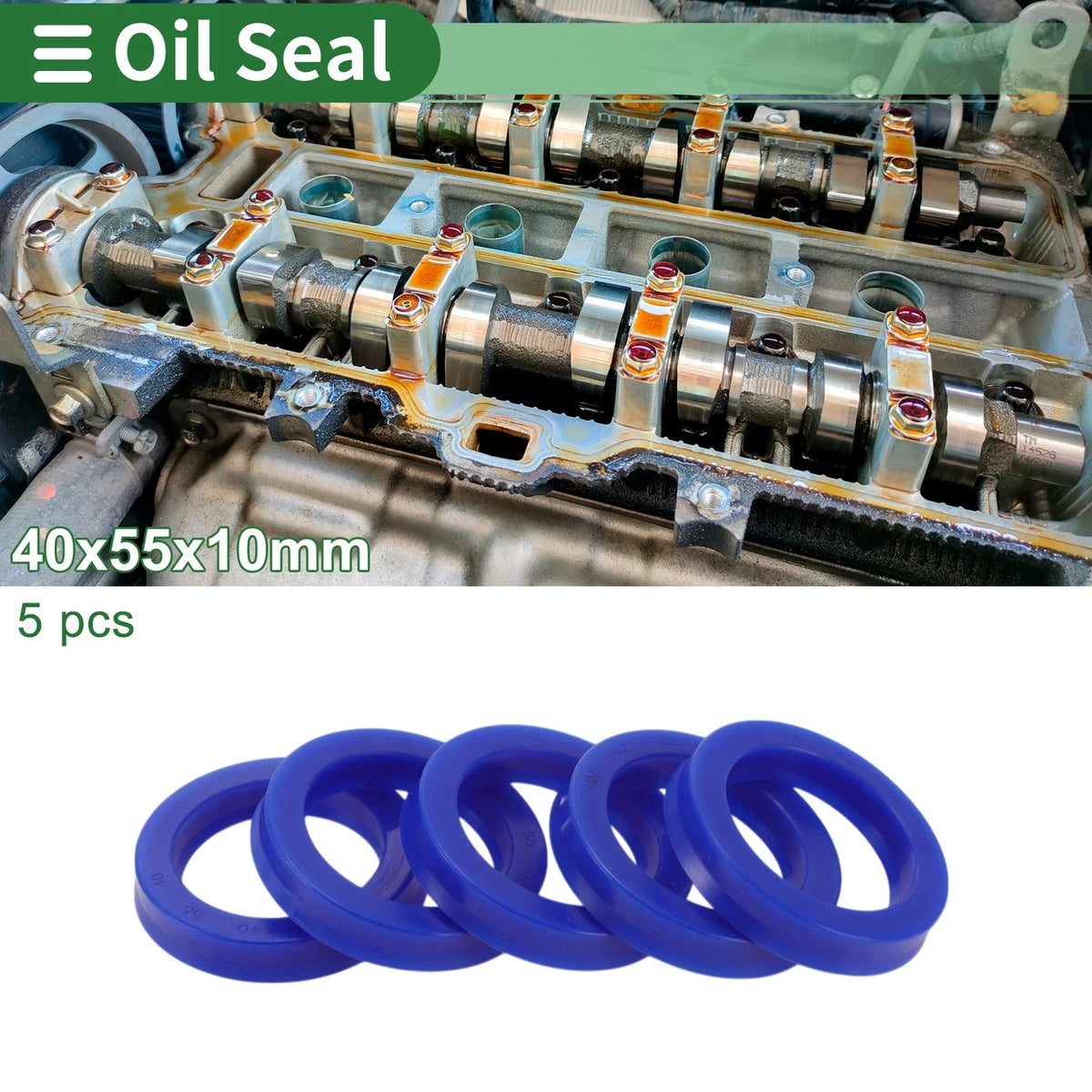 Set of 5 Oil Seal Rotary Shaft Seal 40x55x10mm TPU High Pressure