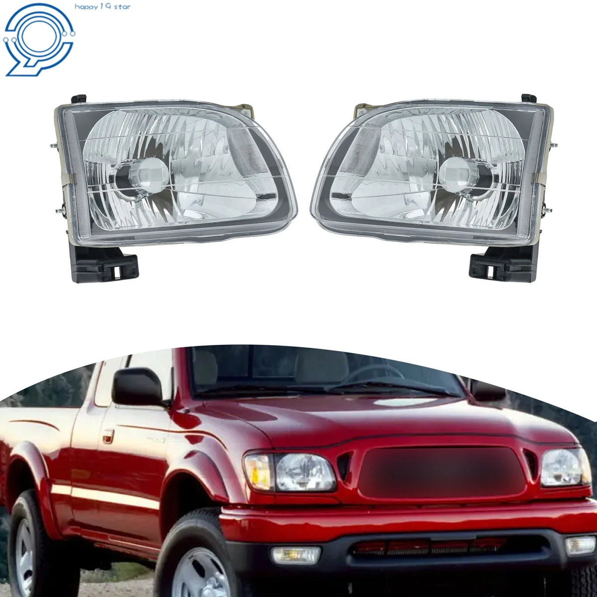 Headlight Assembly Set for Toyota Tacoma (2001–2004) Left + Right Side