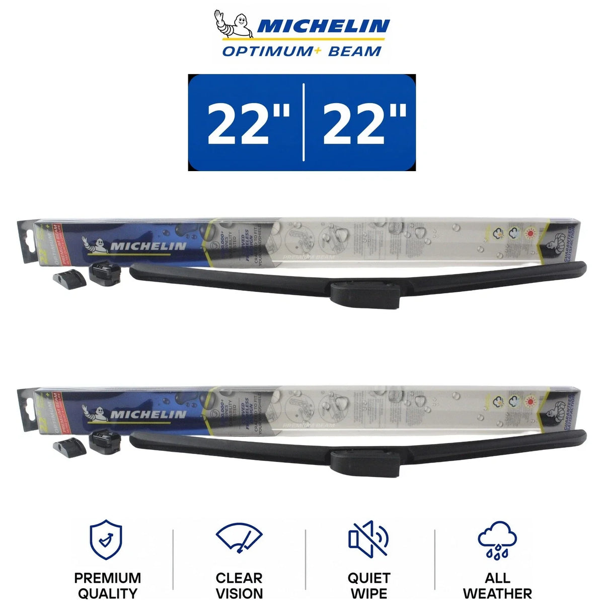 2010 Dodge Ram 3500 Set of 2 Optimum+ Beam Wiper Blades by Michelin