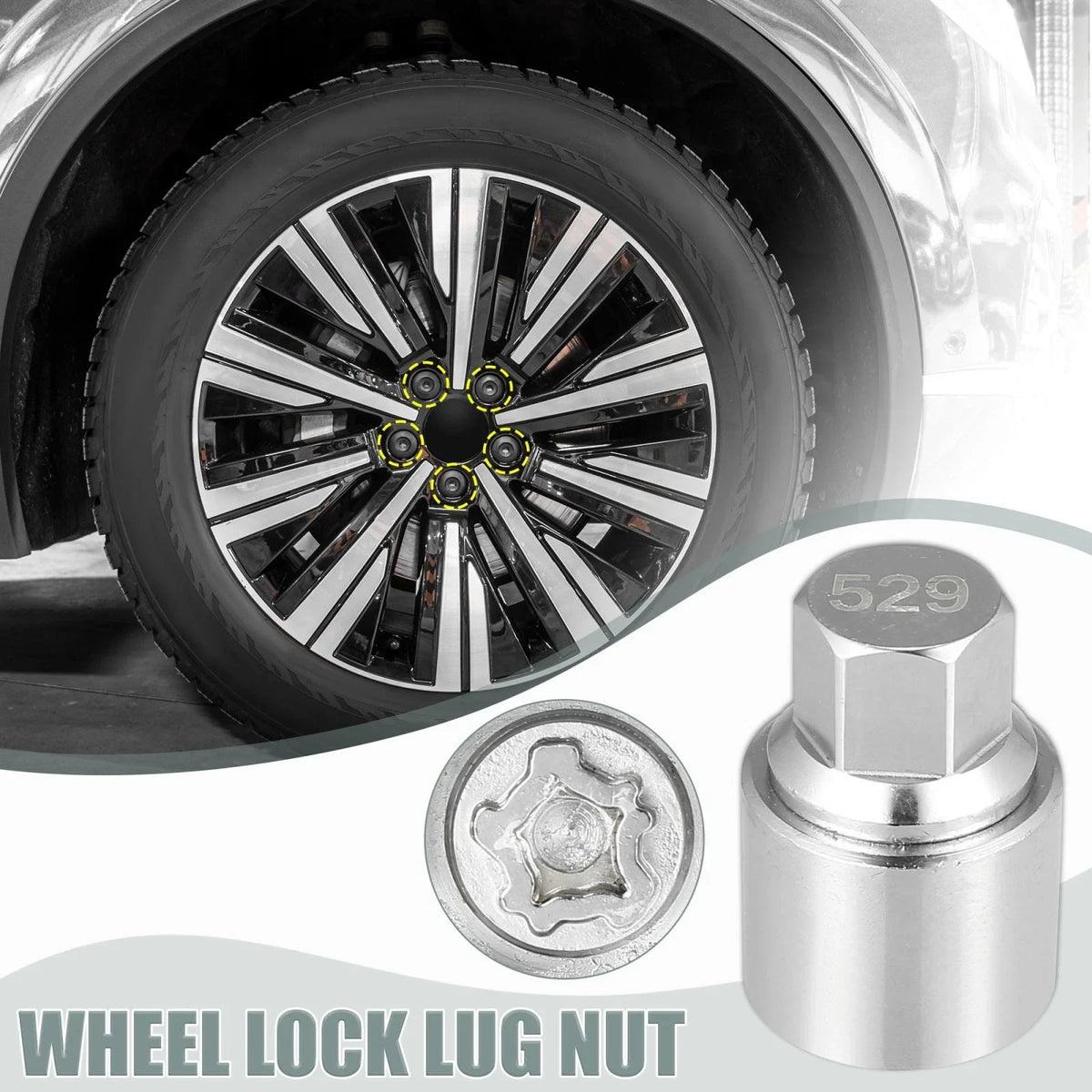 Wheel Lock Lug Nut Anti Theft Screw Removal Key for Volkswagen Phaeton (2004–2006)