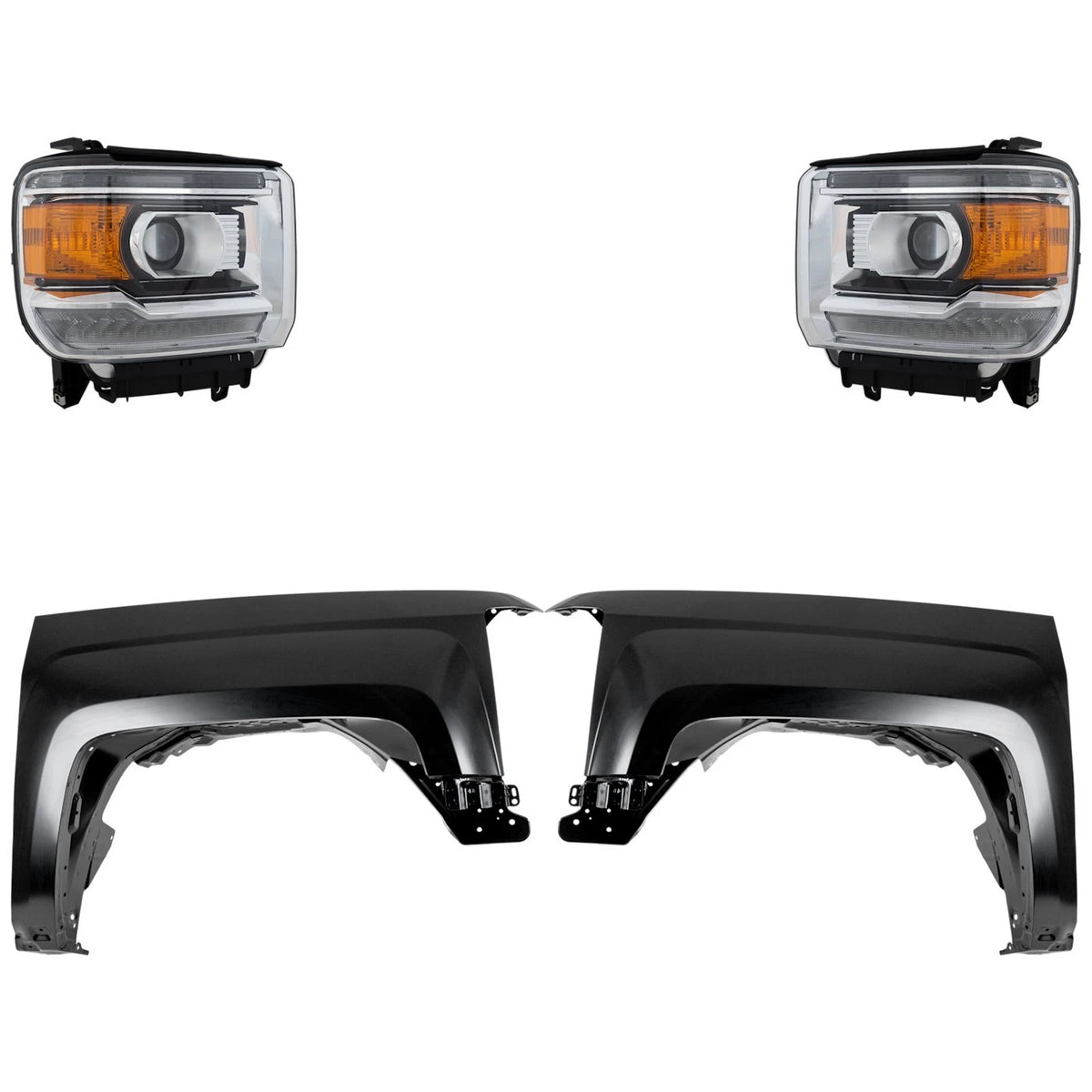 Headlight Kit for Chevrolet Silverado 2500 3500 HD (2015) LH RH Assy LED