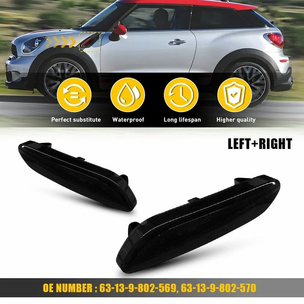 Smoke LED Turn Signal Side Marker Light for Mini Cooper R60 R61 2010-2016