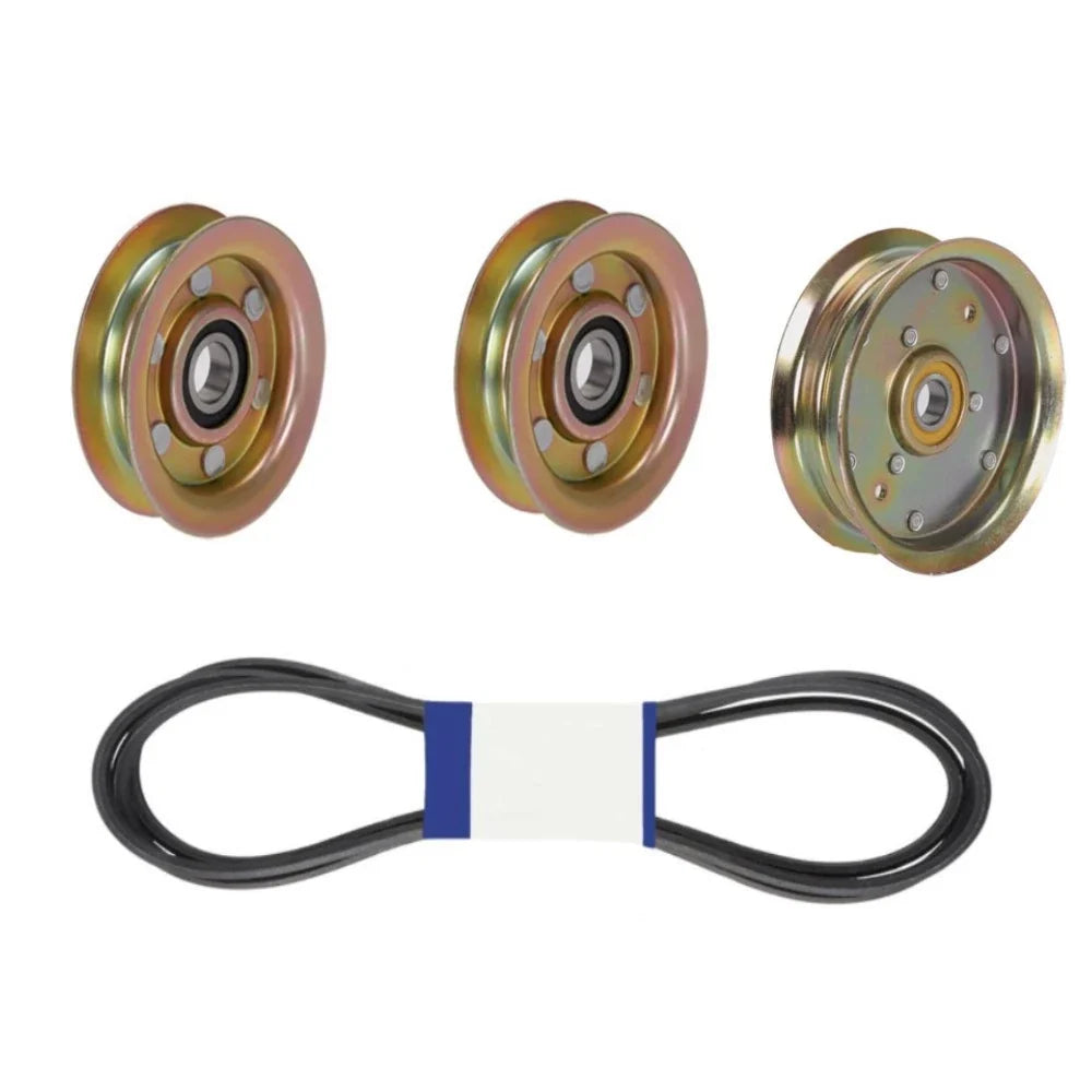 48" Belt with 3 Idler Pulleys for John Deere 155C L120 L130 D140 LA155 Z165