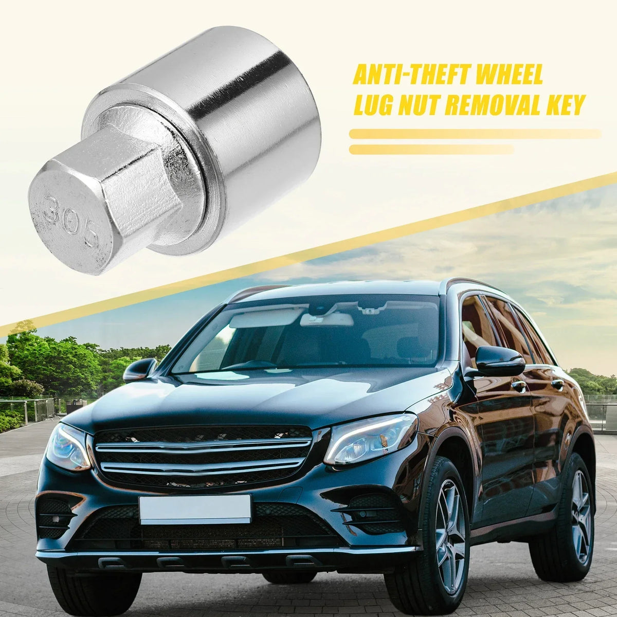 305 Wheel Lock Lug Nuts with Protector Socket for Mercedes Benz