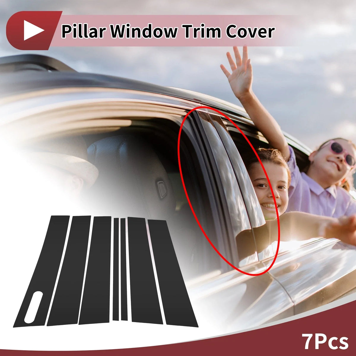 Door Pillar Window Trim for Ford Explorer (2002–2010) Black