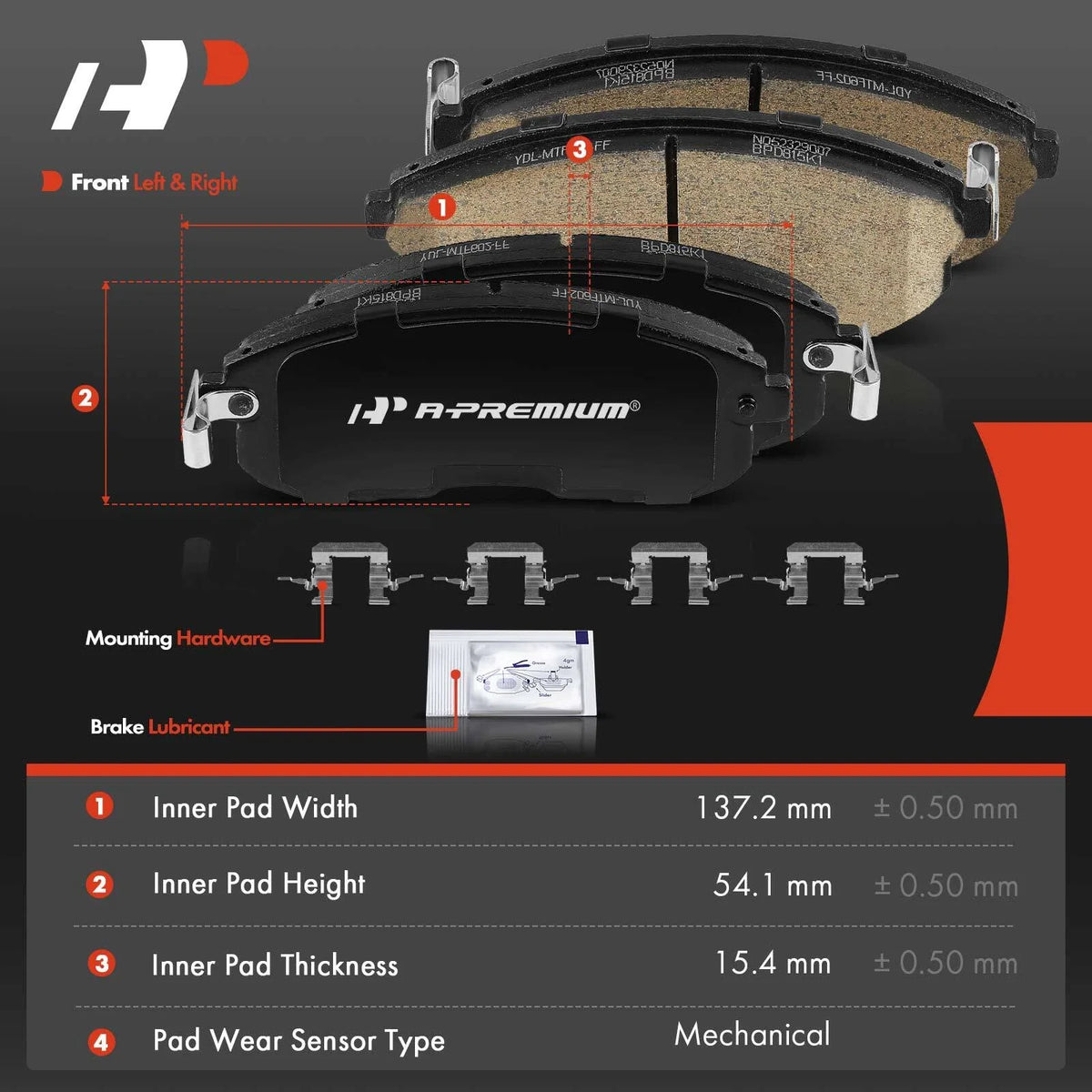 Ceramic Brake Pads Set for Front of Nissan Altima 2002-2006