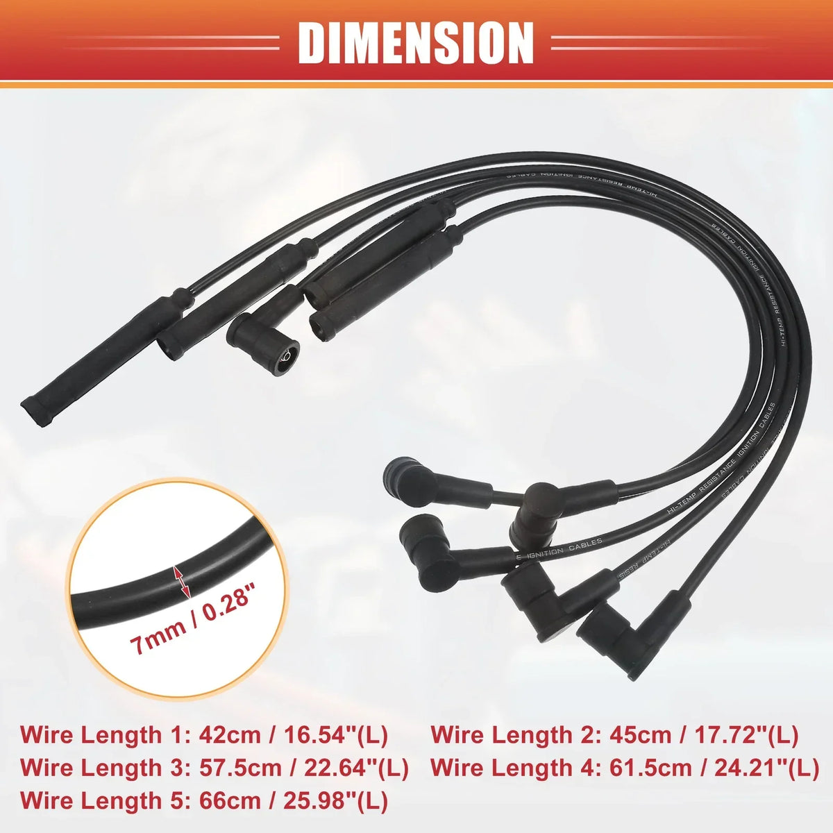 5pc Spark Plug Wire Set for BMW 3 Series E36 E30 Ignition Coil