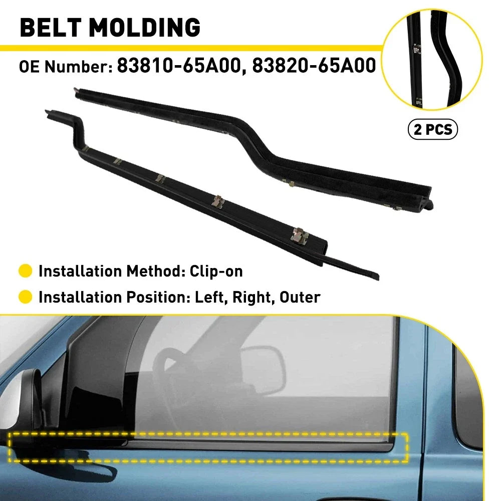 Door Belt Weatherstrip Pair for Chevy Tracker/Suzuki Sidekick (89-98)