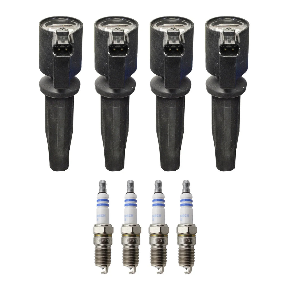 Set of 4 Ignition Coils & Spark Plugs for Ford Focus L4 (VIN Z)
