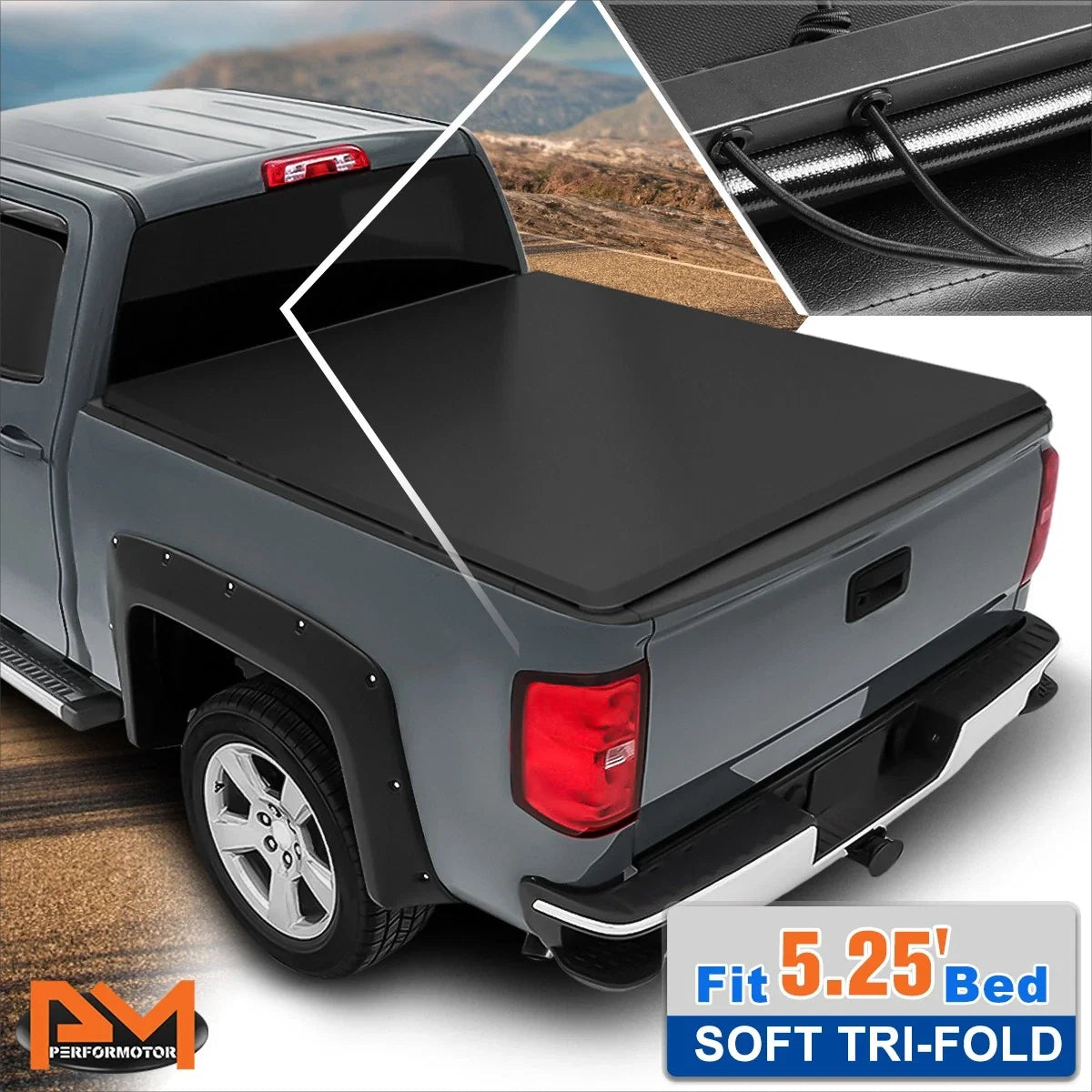 Tri-Fold Vinyl Tonneau Cover for 5.25' Bed Dodge Dakota 2000-2004