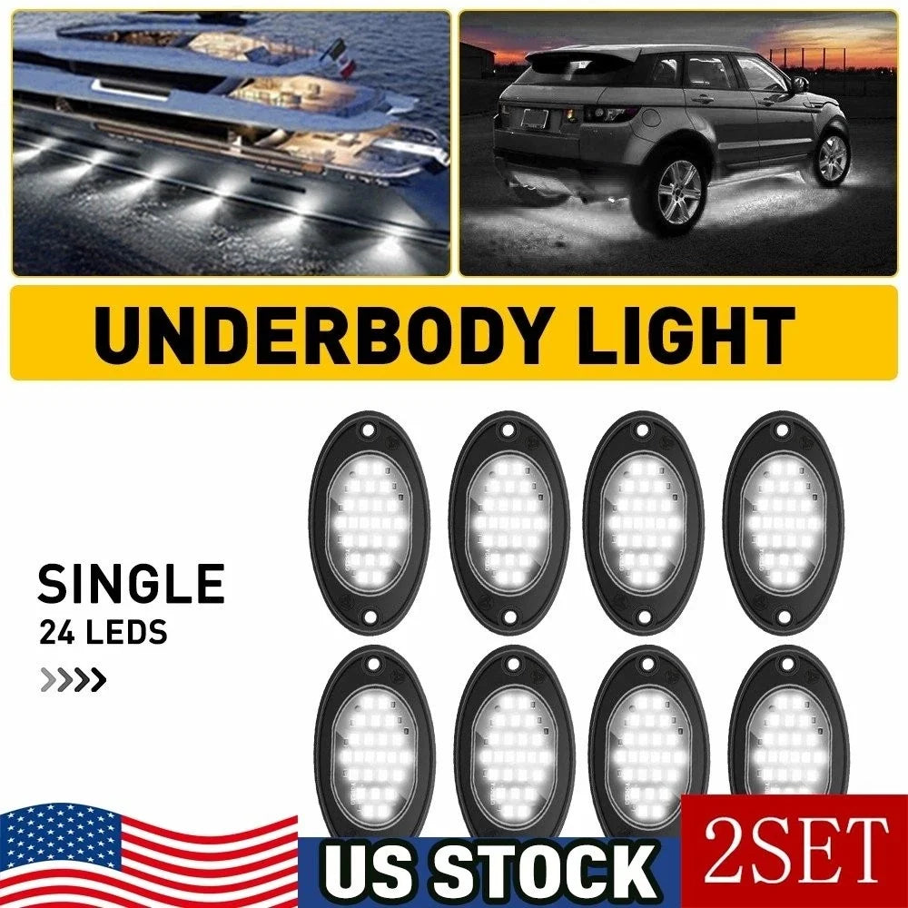 8-Pack LED Rock Lights for Jeep, UTV, ATV, Offroad, Truck