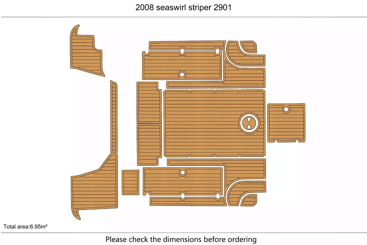 EVA Foam Teak Deck Flooring for SeaSwirl Striper 2901 (2008)