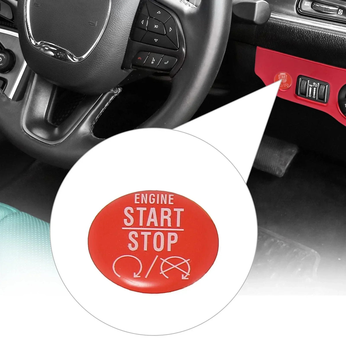 2015-2021 Dodge Charger Red Start Stop Button Cover Sticker