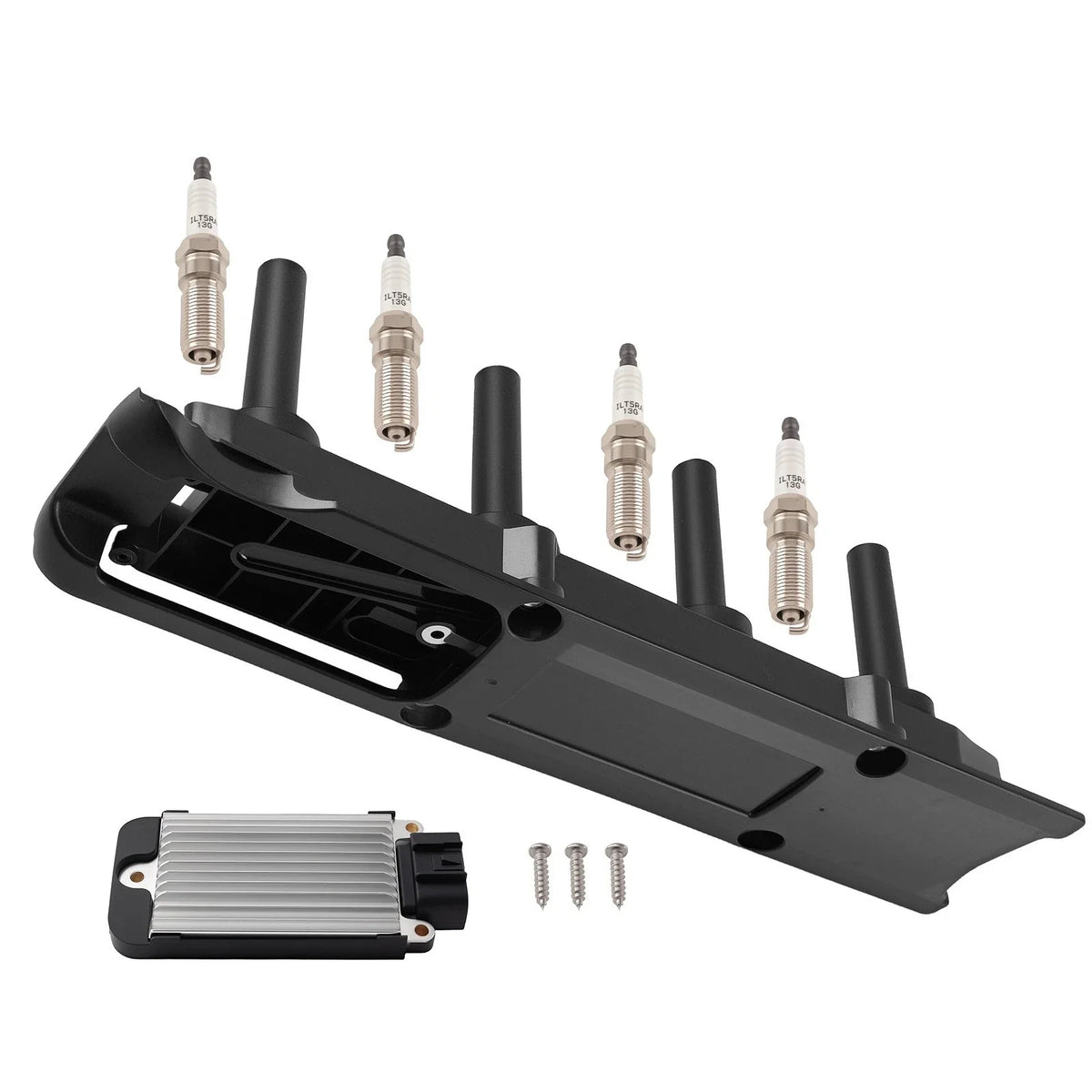 4 Spark Plugs, Ignition Coil & Module for Saturn Chevy Pontiac 2000-2010