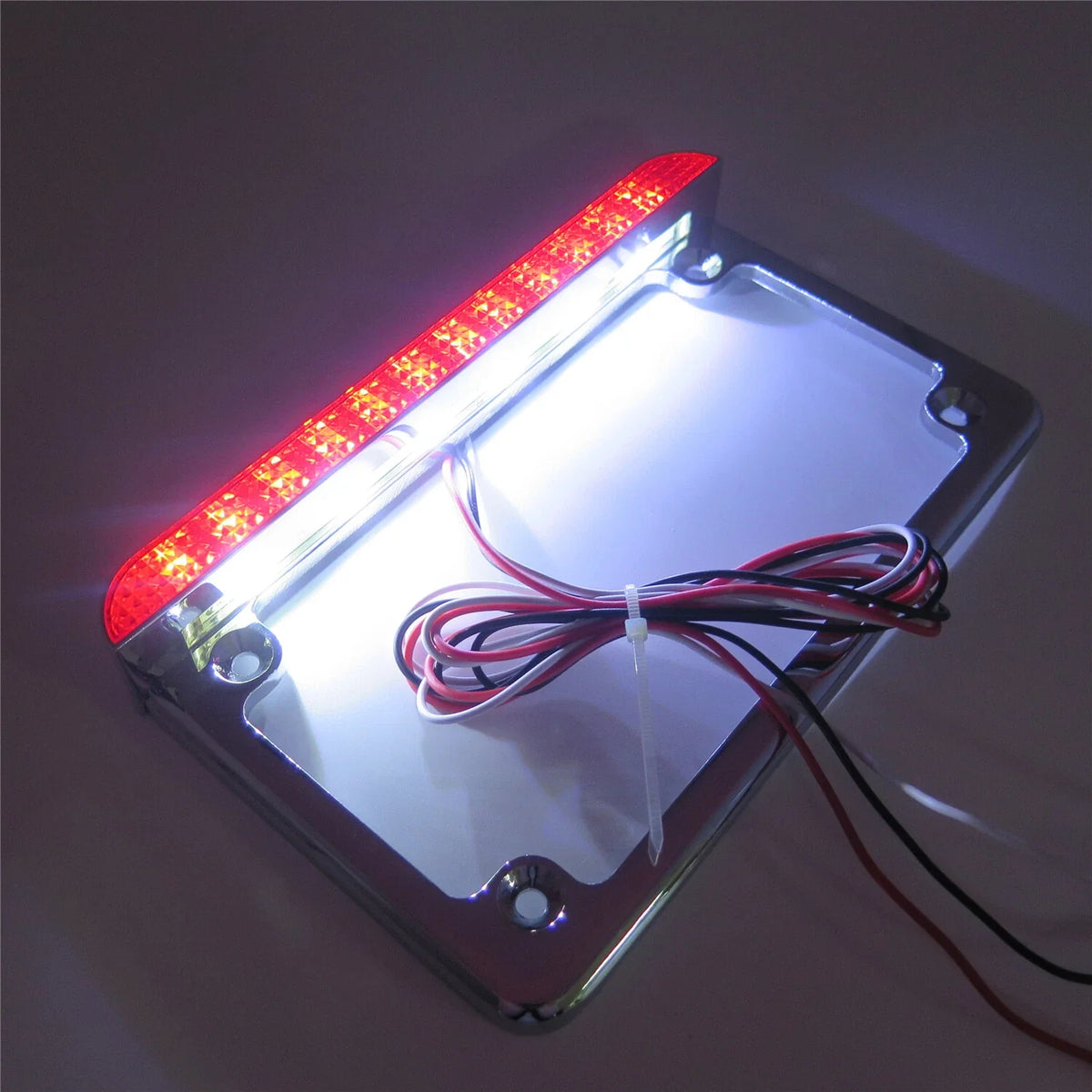License Plate Frame with 6" LED Light for Honda/Suzuki/Yamaha/Kawasaki/Harley