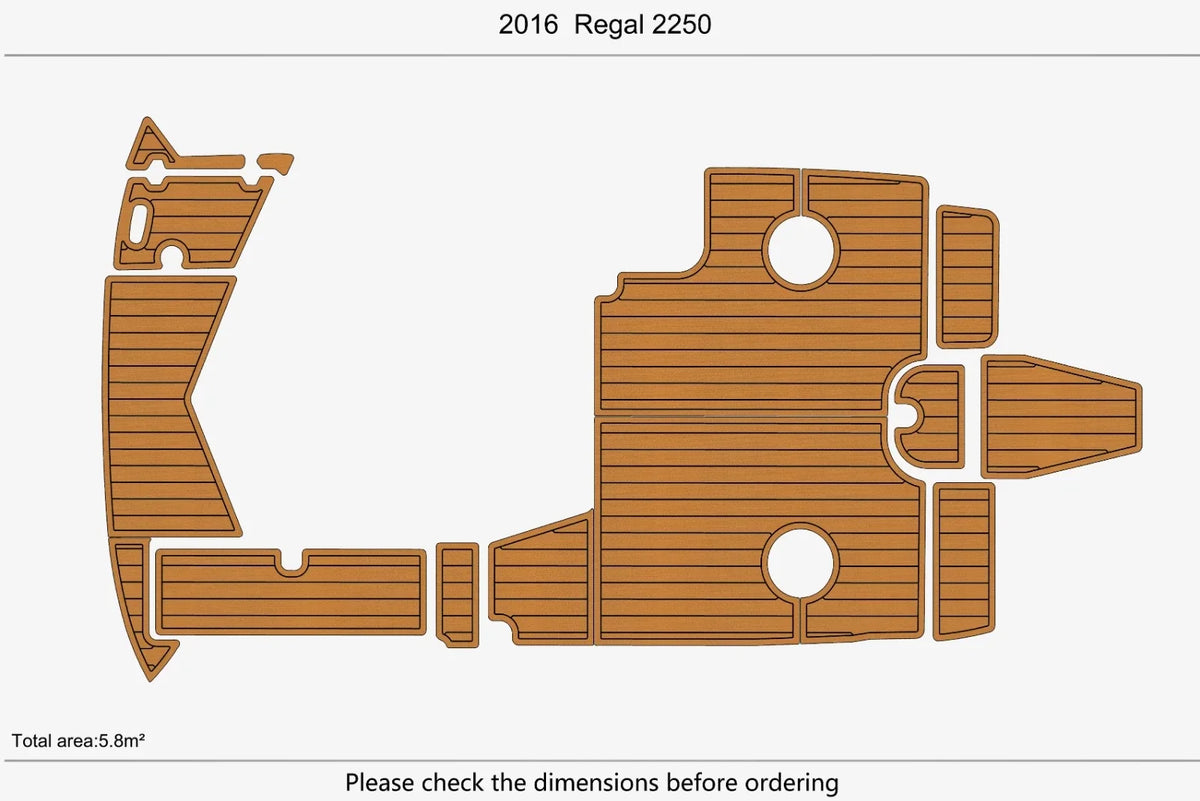 EVA Teak Faux Flooring Mat Pads for Regal 2250 (2016)