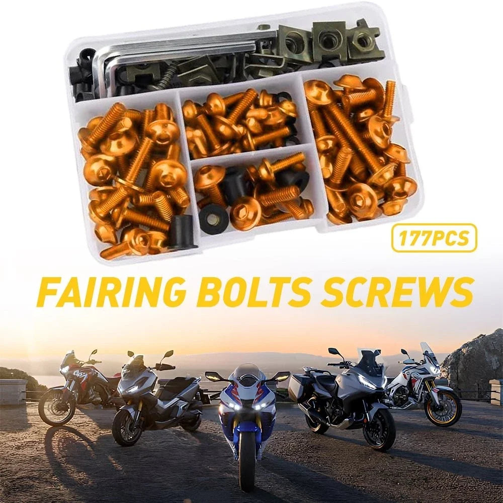 177PCS Fairing Bolt Set for Kawasaki Ninja 400/500/650 (2018–2023)