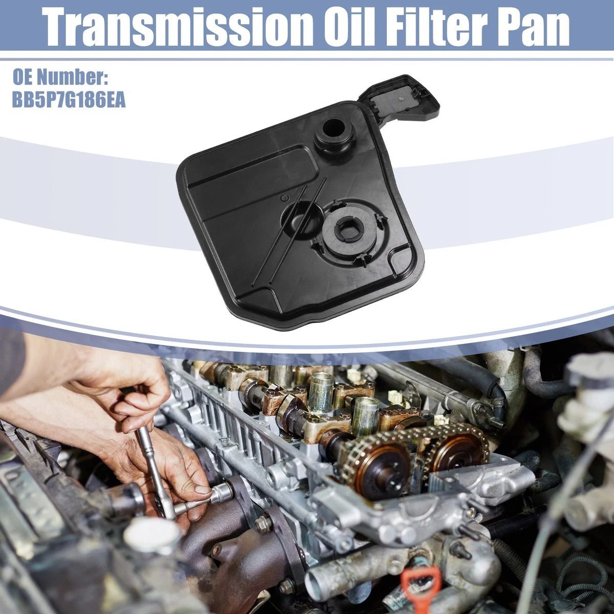 Transmission Filter Oil Pan for Ford Escape, E-350, Lincoln (No.BB5P7G186EA)