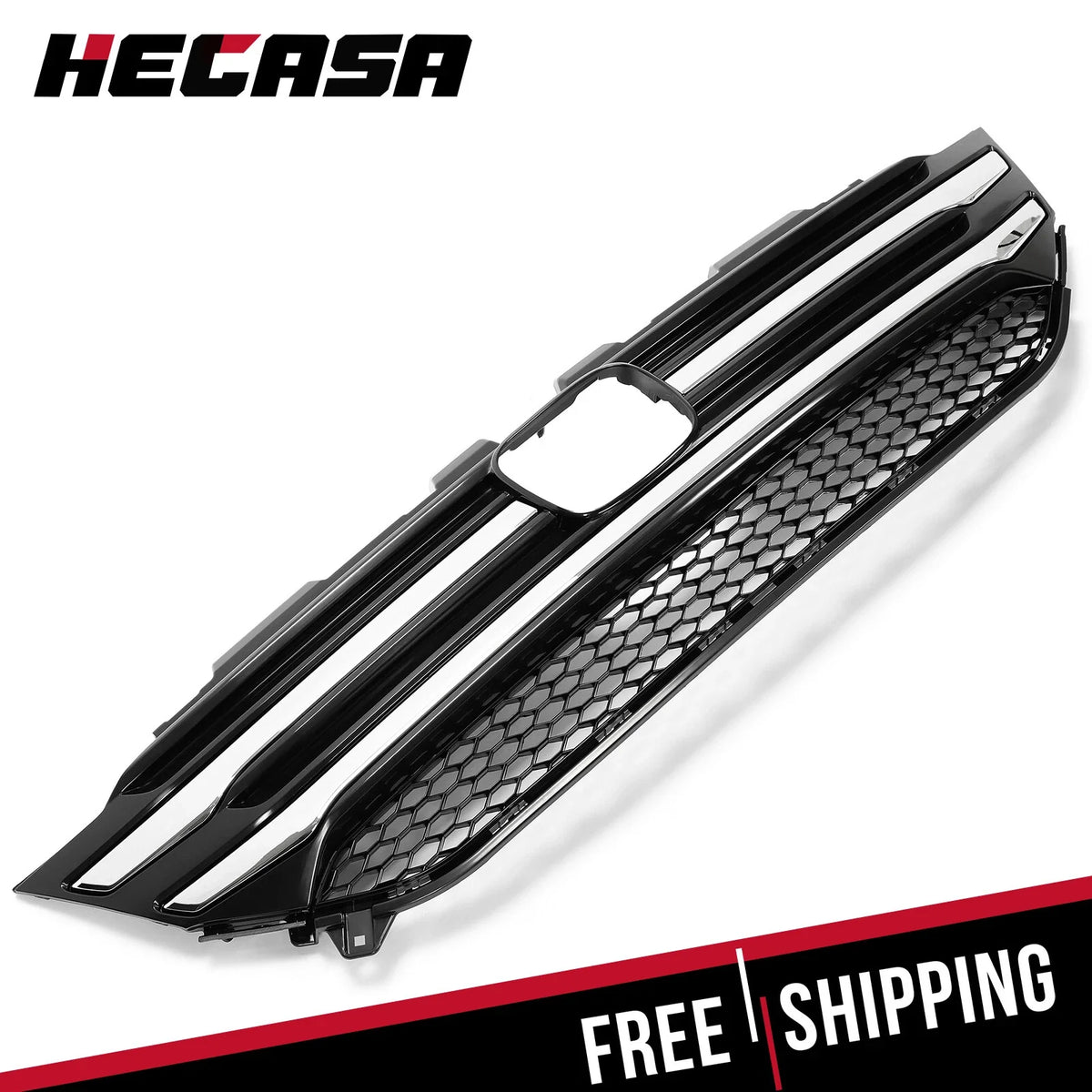 Chrome Trim Front Bumper Grille for Honda Pilot 2016 to 2018