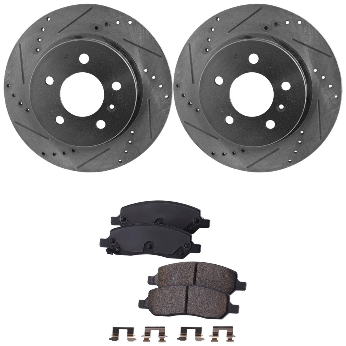 Rear Brake Disc Rotors and Pads Kit for Buick Lucerne Cadillac DTS (2006–2011)